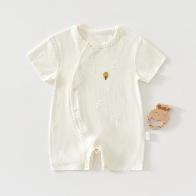 嬰兒純棉側開短袖包屁衣 U960061