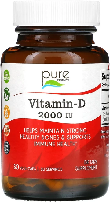 퓨어에센스 비타민D 2000IU 베지캡슐 30정, 2000 IU, 1개 - 쿠팡