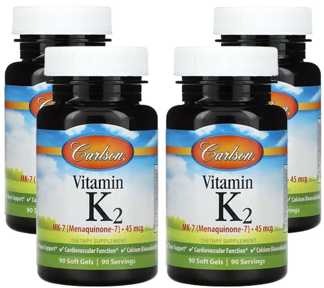 칼슨 비타민 K2 MK-7 45mcg 90소프트젤, 90정, 4개 - 쿠팡