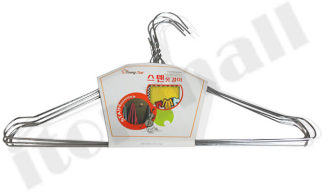 영스타 스텐 옷걸이 4p 행거 상의 스텐 다용도 걸이 심플 기본 옷 정리 용, 단품