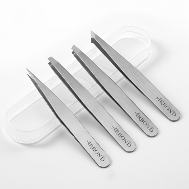 아르본드 스테인리스 잔털케어 족집게, 실버, 1개