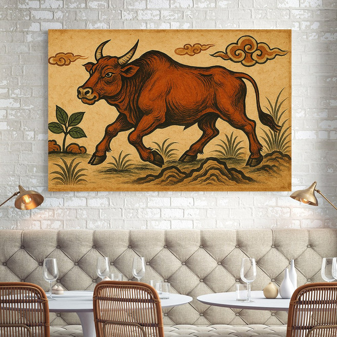 길운 평안 재물운 번창 풍수 인테리어 이중섭 황소, 02 붉은황소