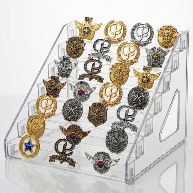 코인 메달 거치대 뱃지 보관함, 7단