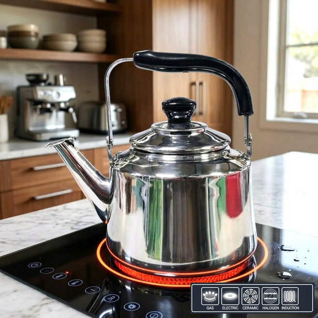 인덕션 IH 스텐 COSMO 휘슬주전자 보리차 대용량 미니 주전자, 1개, COSMOIH휘슬주전자, 1L