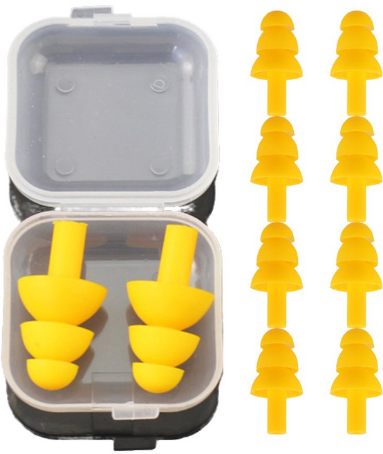 에쉬울프 수영 실리콘 귀마개 소음방지 10개, 옐로우