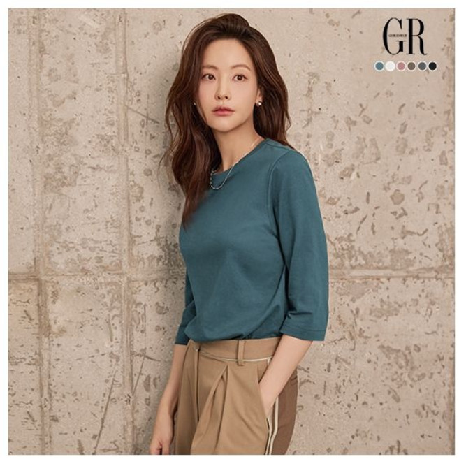 조르쥬 레쉬 26SS 퓨어코튼100 7부 티블라우스 6종