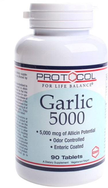 Protocol For Life Balance 大蒜萃取無麩質素食膠囊 5000mcg, 90顆, 1罐