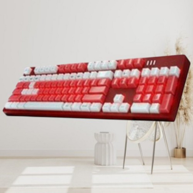 앱코 HACKER 카일 광축 방수 축교환 크리스탈 키캡 게이밍 기계식키보드, 레드, K8800