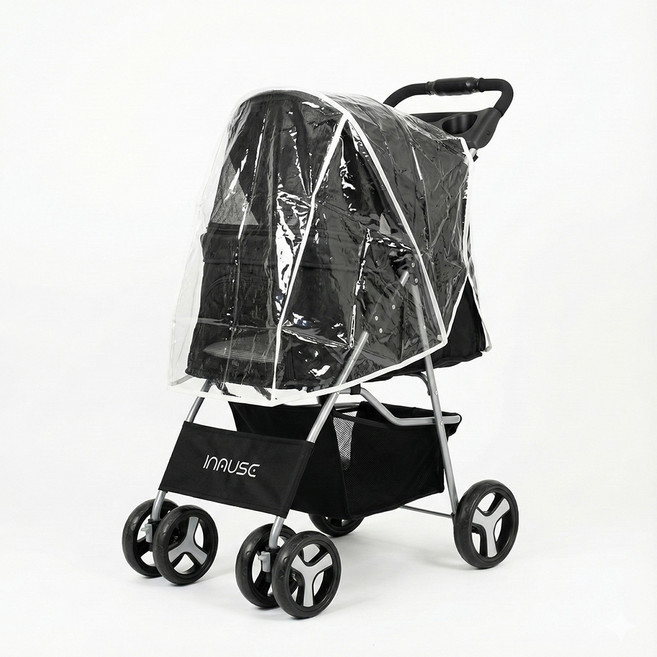 인뮤즈 강아지유모차 레인커버+보관파우치(타유모차호환가능), 투명+인뮤즈레인커버bag