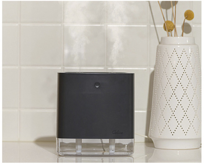 셀리브 LED 듀얼 USB 미니 가습기 1.2L 책상용 탁상용 무드등 필터4개포함, 딥차콜