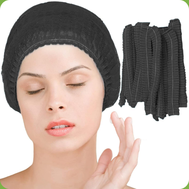 그린붐 부직포 일회용 헤어캡 주방 위생모자, 300개, 블랙