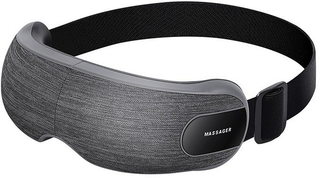 PYHO 눈마사지기 무선 수면마사지 진동 눈피로 초경량 접이식 스마트안대 스마트마사지 안대 온열 진동, 회색, PZY-02