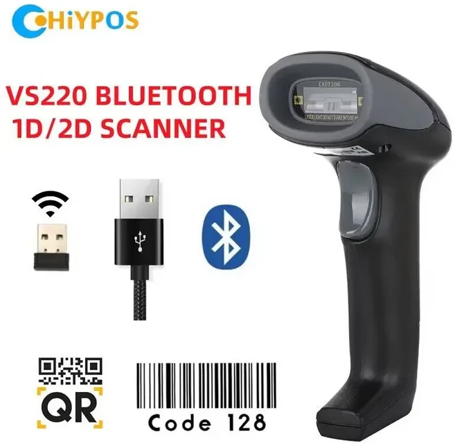 데이터 매트릭스 바코드 스캐너 유선 무선 블루투스 슈퍼마켓 산업 휴대용 리더 1D 2D, 01 China Mainland, 01 VS220 BT 2.4G 2D