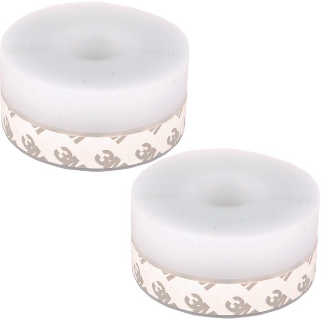 틈새차단 실리콘 문풍지 투명 35mm x 5m 외풍차단 테이프, 2개