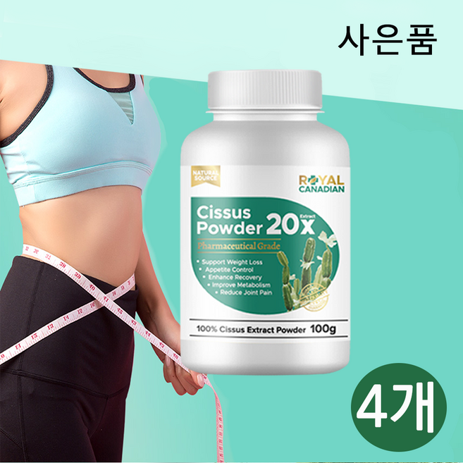 로얄 캐네디언 20배 농축 시서스 차 분말 가루 파우더 100g, 4개