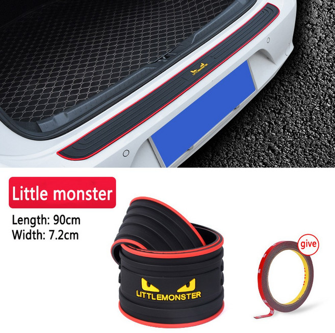 범용 자동차 트렁크 도어 플레이트 보호대 후면 범퍼 가드 고무 몰딩 패드 트림 커버 스트립 액세서리, Little monster