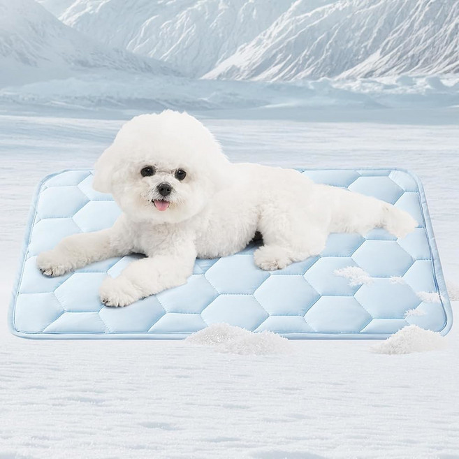 반려견용 EHEYCIGA 가능한 쿨링 53 28인치 41인치 반려견 MAX 세탁 매트, 24x18 inches, Blue