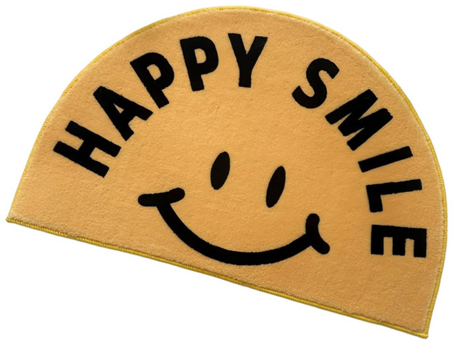 미빌 스마일 반달 욕실 발매트 40 x 60 cm, 옐로우, 1개