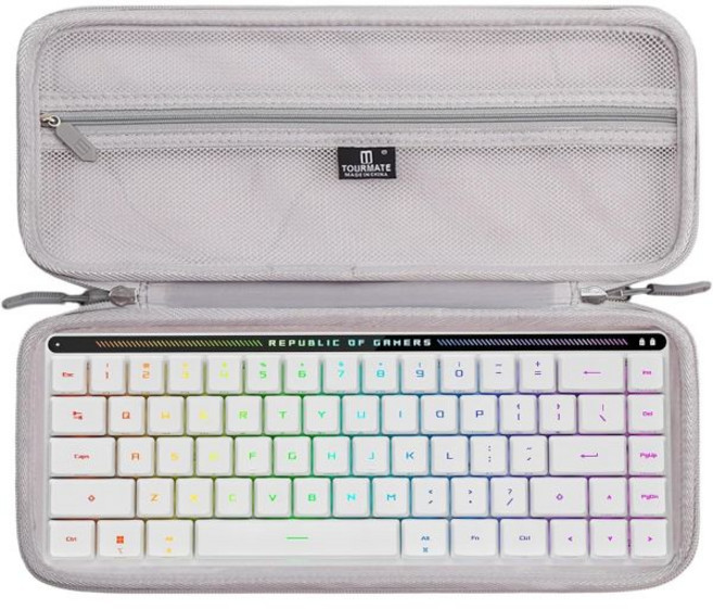 ASUS ROG RX/ROG 에이스 HFX/NX 슬림 65% 키보드용 하드 스토리지 케이스 - CORBO Aula WIN60/GEODMAER/Xtrfy/EPOMAKE/Highr, Linen Gray & Light Gray