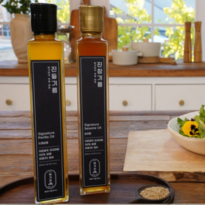더바른식탁 참기름 들기름 생압착 들기름 샐러드 소스 샐러드 드레싱 저온압착 참기름 저온압착 들기름 저온압착 생들기름, 진참기름(요리용) 100ml, 1개, 100ml