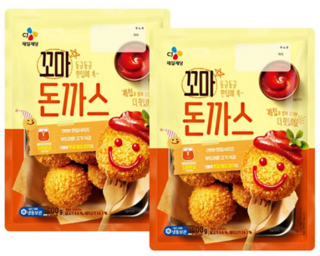 CJ 고메 바삭튀겨낸 꼬마돈까스 400g 트레이더스 식자재 캠핑음식, 2개