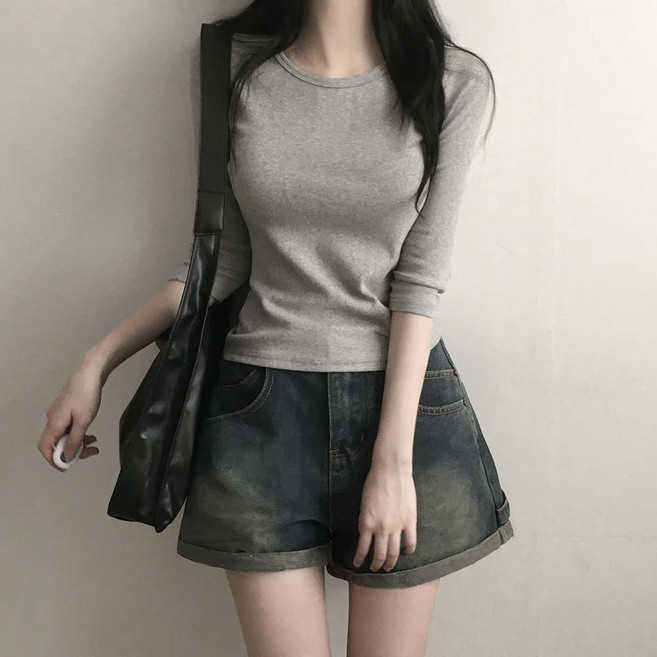 여리핏 하프 반팔 7부티셔츠