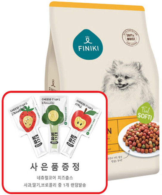 피니키 사은품 증정+피니키 소프트볼 치킨 1.5kg 애견사료 소프트사료, 1개, 닭