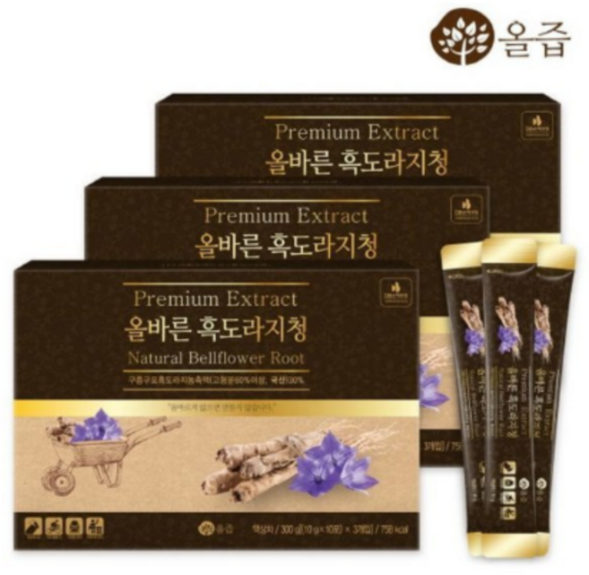 올즙 올바른 흑도라지청스틱 30포, 10g, 30개입, 3박스