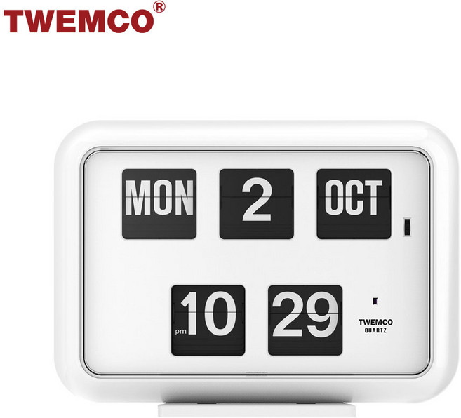 트웸코 QD-35 퍼페추얼 캘린더 플립 벽시계 탁상시계 겸용, 화이트