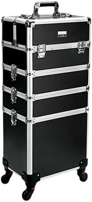 미용 박스 메이크업 출장 캐리어 네일 이동 전문가용, 올블랙 워터큐브 4층, 1개