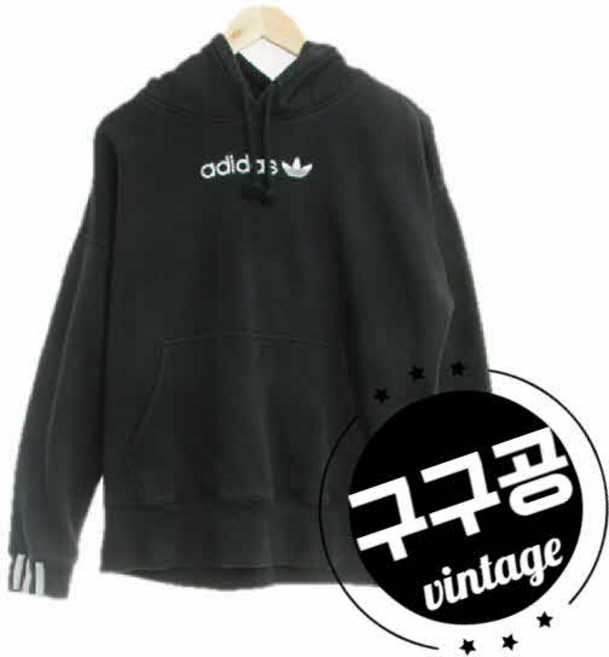 5244 ADlDAS오리지널 남성 겨울 블랙 유기농면 가오리핏 후드티 [XS]