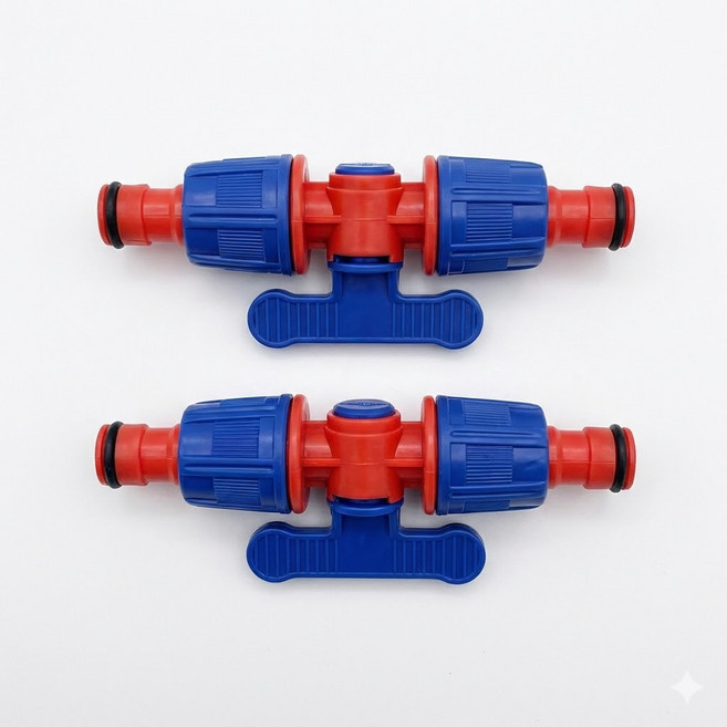 원예용 가든 호스 중간 밸브 연결구 2p 세트 16mm 연장 커넥터 호스니플