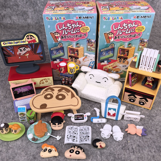 짱구는 못말려 피규어 8종 세트 짱구 방에 놀러오면 풀세트 장식품, 1개