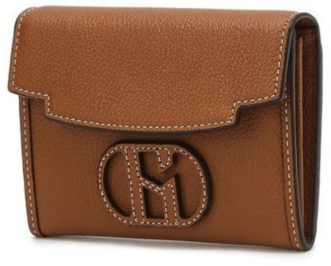 헤지스 H20 H패치 소가죽 플랩 카드지갑