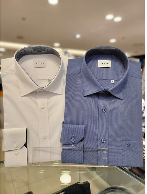 YJ3FBR105 일반핏 힘있는~스판 텐셀~내몸이 기억하는 부드러움~2컬러 목소매배색굿~착용감굿~긴소매 와이셔츠