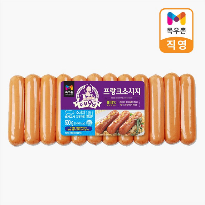[목우촌] 주부9단 프랑크 소시지, 500g, 2개