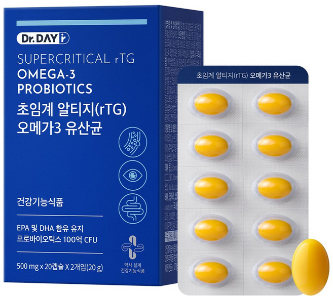 닥터데이알 초임계 알티지(rTG) 오메가3 유산균, 1개, 40캡슐