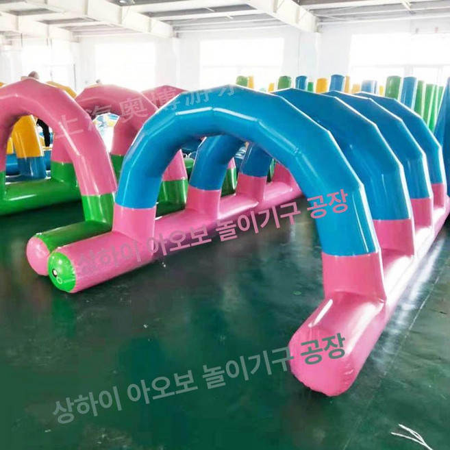 에어사다리 놀이기구 징검다리 두꺼운 삼각사다리 대회, 1개, 두꺼운 팽창식 드릴링 네트 4x1.5m