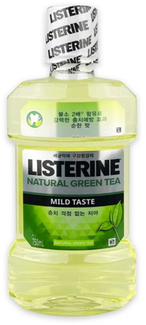 리스테린 내추럴 그린티 마일드 750ml -TJ 구강청결제 구강세정제 가글 양치질 양치 치약 칫솔, 1개, 1ml
