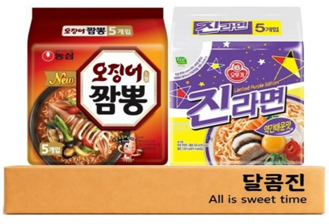 [달콤진] 오징어짬뽕 5P + 진라면 약간매운맛 5P, 1세트