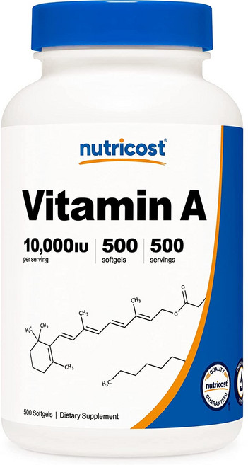 nutricost 維生素A軟膠囊 10000IU, 500顆, 1罐