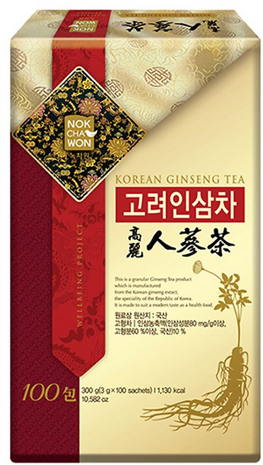 [녹차원] 고려인삼차 100티백, 300g, 100개입, 1개