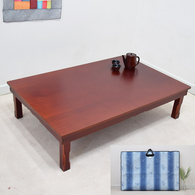 남원 향림공예 접이식 교자상 1200 x 800 + 꽃파랑 상커버 6인용 밥상 집들이 제사상 잔치상 손님상, 교자캡 1200x800 +꽃파랑커버