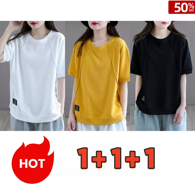 제이엠지아 1+1+1 (완전편한) 2025 여성 빅사이즈 루즈핏 반팔티 3P