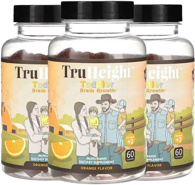 트루하이트 유아 두뇌 성장 2세 이상용 오렌지 60구미젤리, 3개, 60정