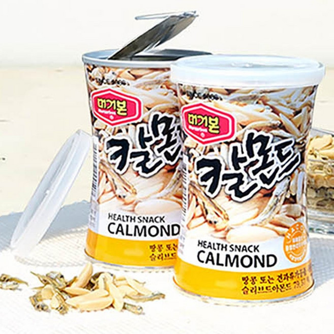 멸치 아몬드 100g 6캔 머거본 칼몬드 조미 견과류 술안주 짭짤한, 6개