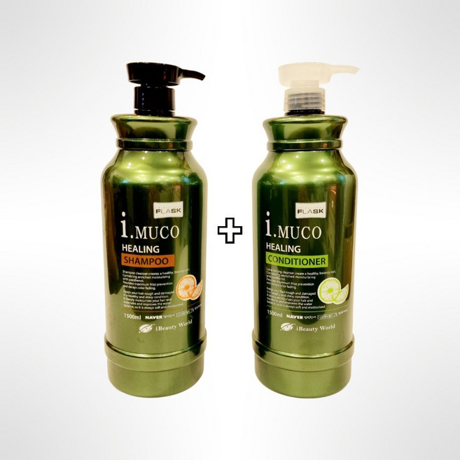 플라스크 아이무코 힐링 샴푸1500ml + 컨디셔너 1500ml, 1개, 1.5L