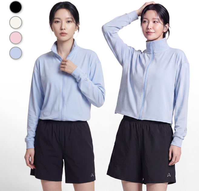 오로라선데이 퓨어리브 우먼즈 루즈핏 커프 스트링 집업 래쉬가드 상하의세트