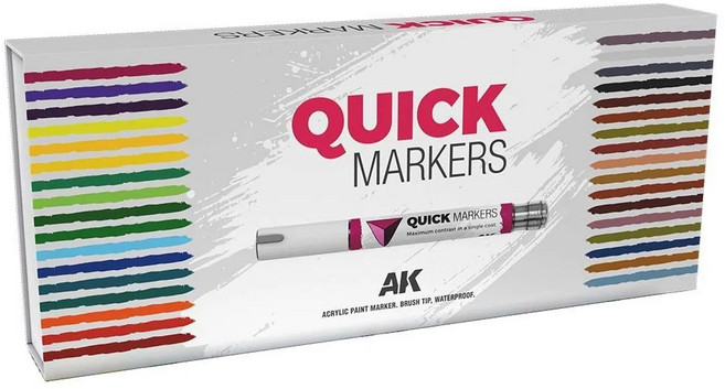 AK 速塗壓克力顏料麥克筆 特別全色套組 34色, 1個