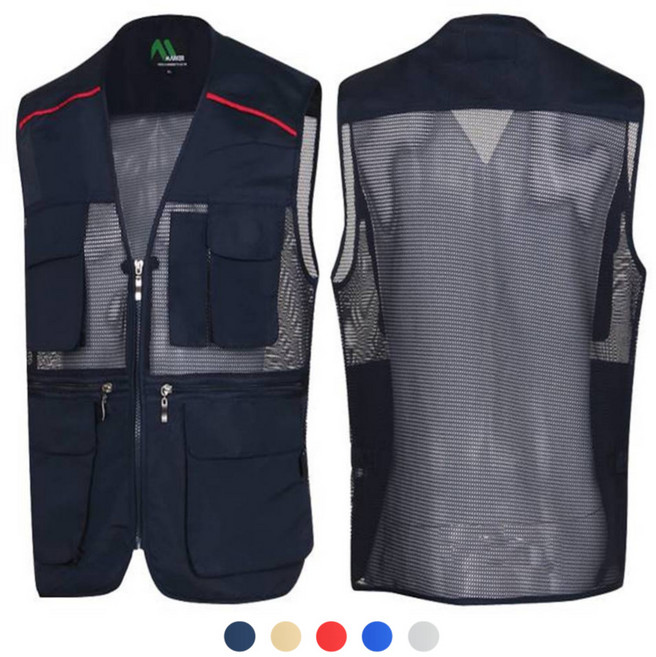 여름 망사 작업조끼 통기성 좋은 경량 다용도 작업복 조끼 2장